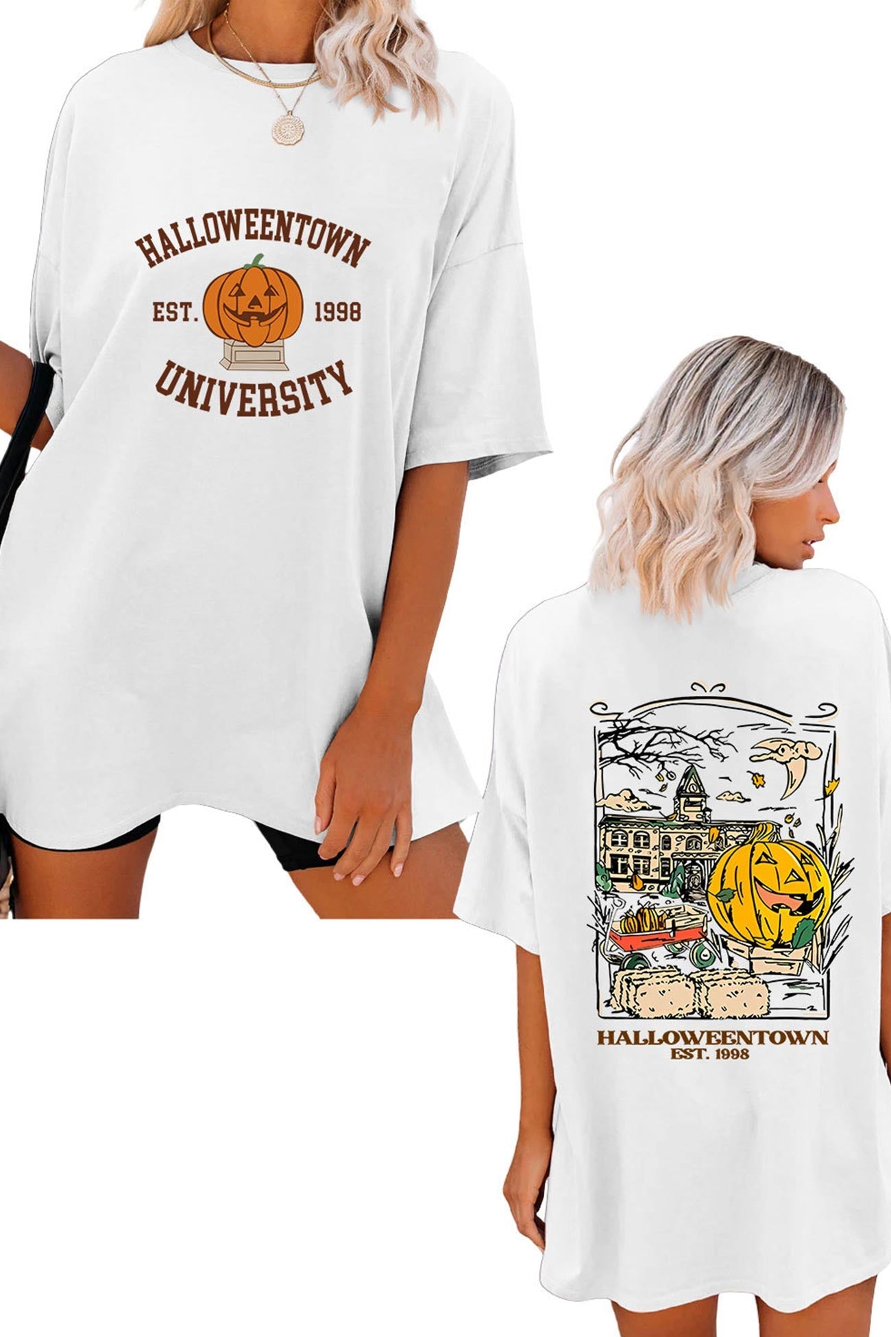 Maxct Awakecrm Halloween Town University Graphic T-shirt