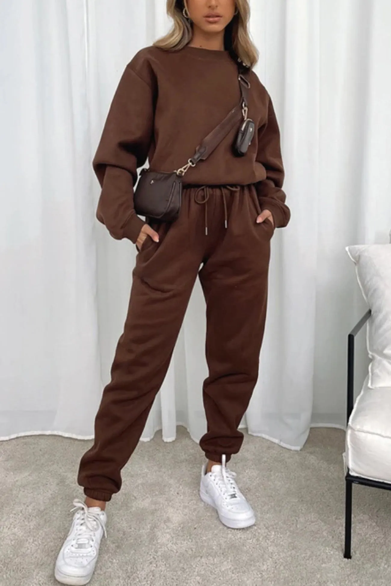 Maxct Solid Sweatshirt Pants Set