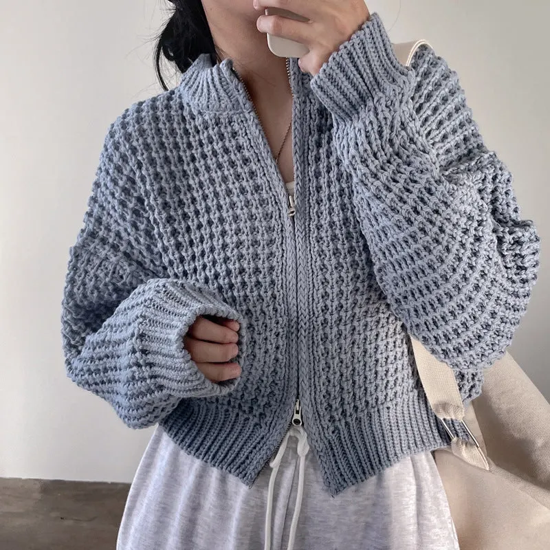 Maxct Vintage Round Neck Zip Up Cardigan - Image 4