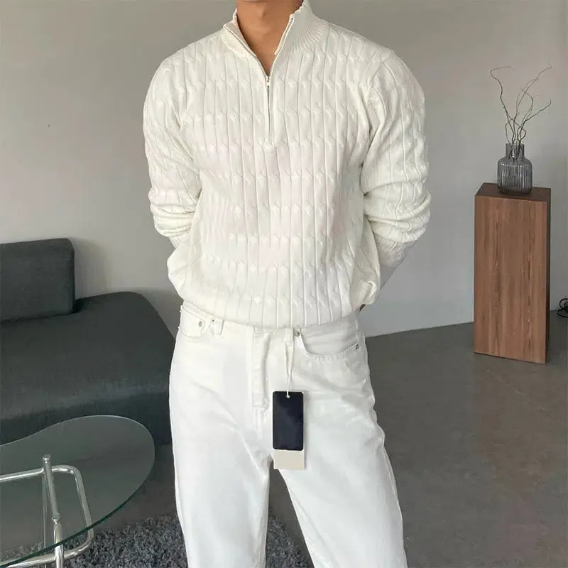 Maxct Half Zip Cable Knit Sweater