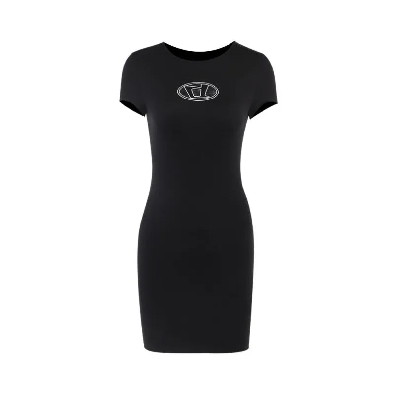 Maxct Summer Dress For Women Y2k Clothing Short Sleeve Mini Sexy Streetwear Hollow Out Black Vestido Feminino One Piece Outfits