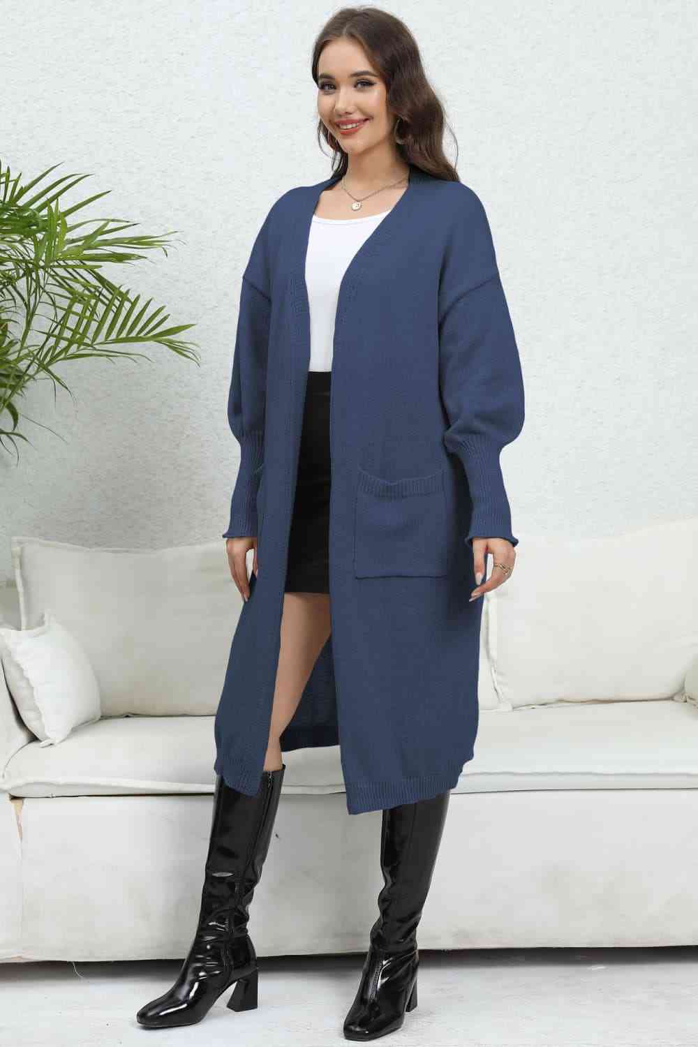 Maxct &Open Front Dropped Shoulder Cardigan