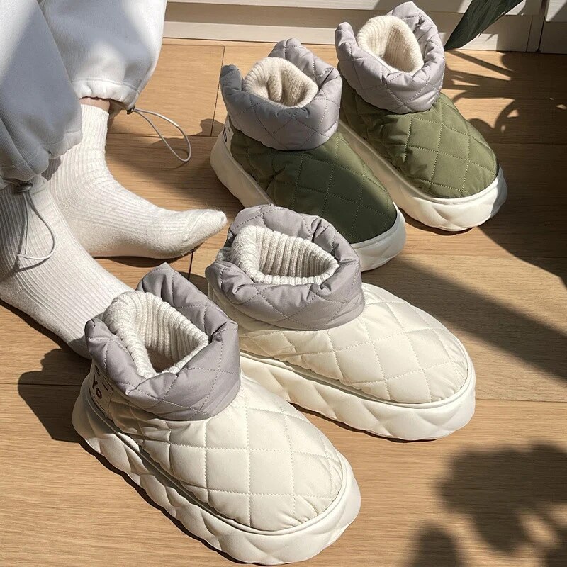 Warm Waterproof Plush Ankle Boots Slippers for Women - true deals club