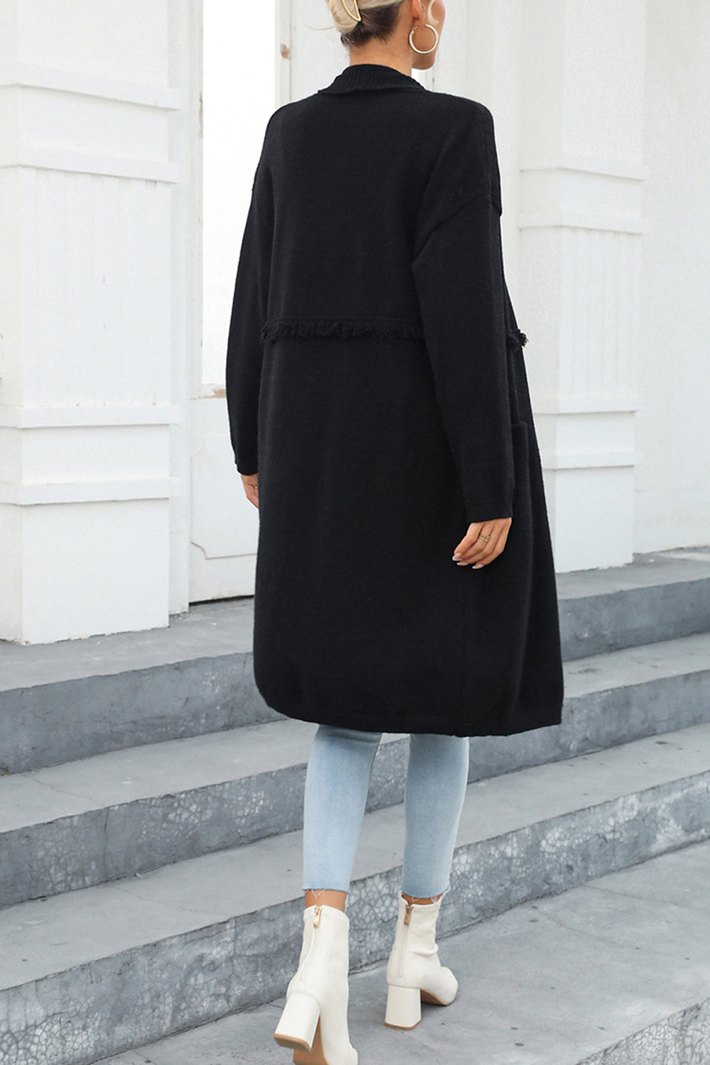 Maxct &Open Front Pocketed Cardigan