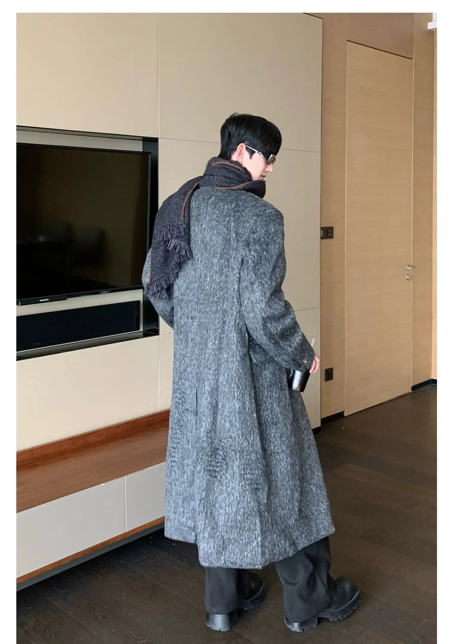 Maxct Mid-length Shoulder Padded Woolen Coat