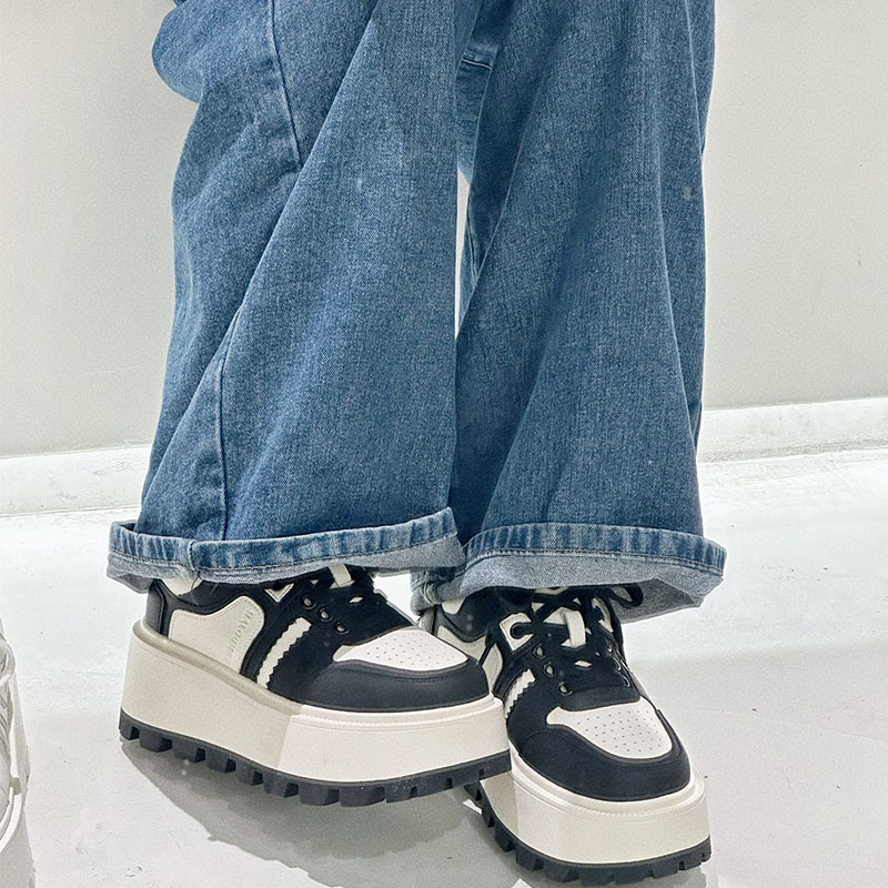 6cm Genuine Leather Women's Platform Sneakers - true deals club