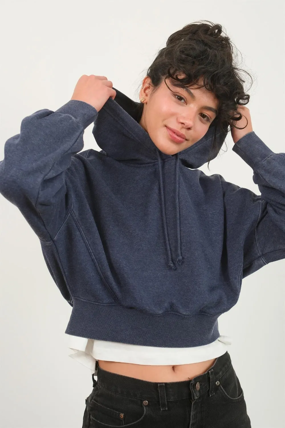 Maxct &HYFVE Drop Shoulder Cropped Hoodie