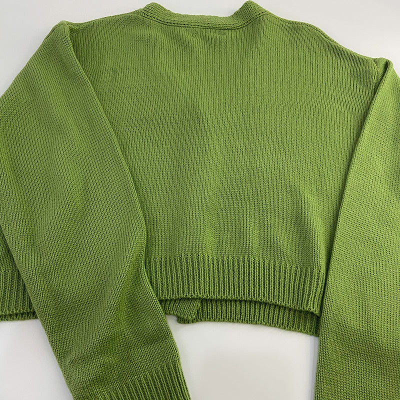 Maxct V Neck Button Front Knit Cardigan