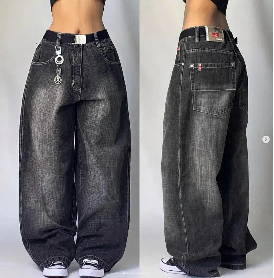 High Waisted Baggy Jeans - Multi-pocket Maxct