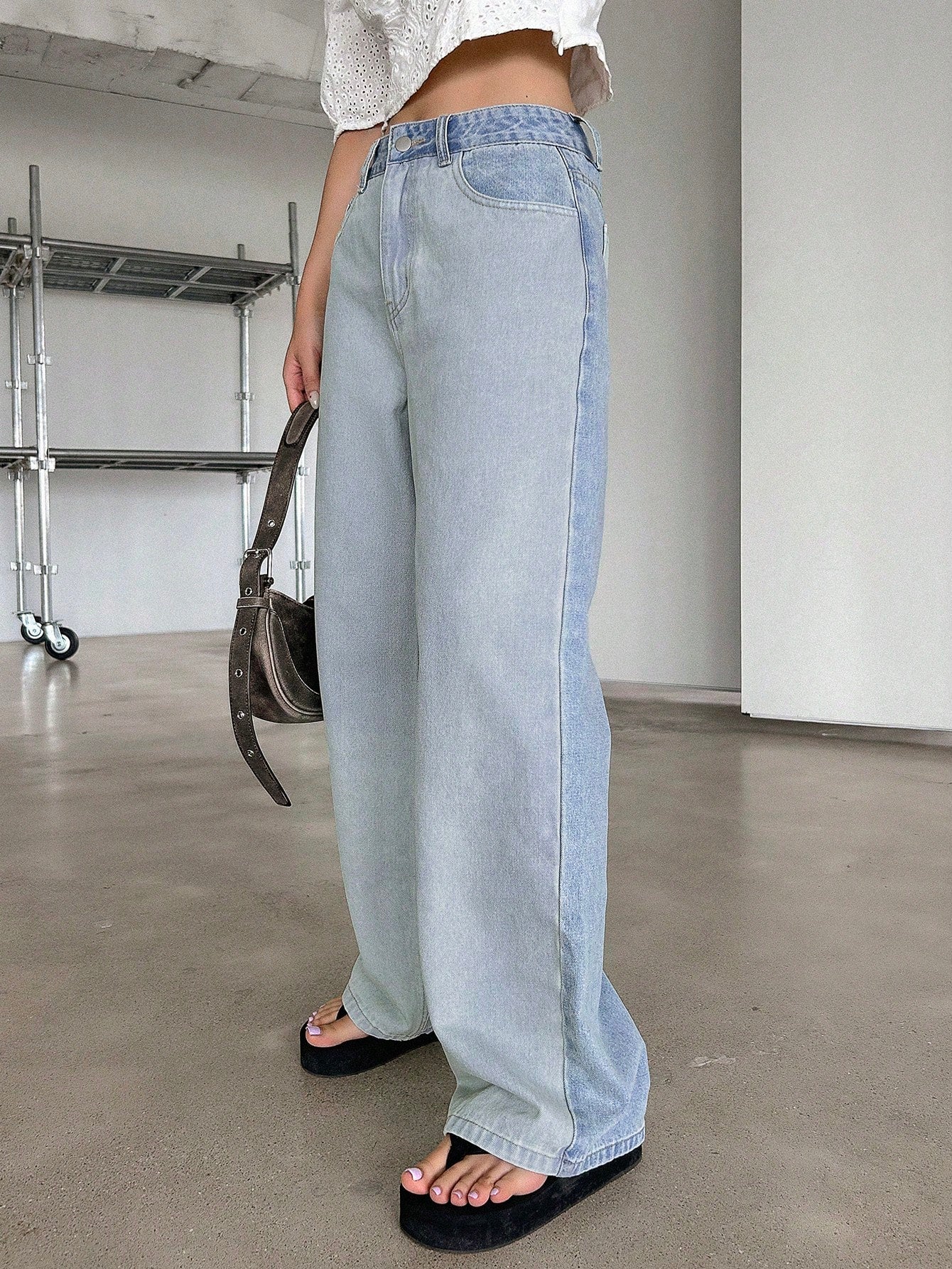 Maxct Women's Loose Fit Wide Leg Casual Denim Pants With Pockets