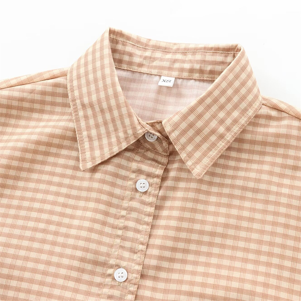 Maxct Autumn New Product Women's Fashion Loose Casual Collar Long Sleeve Pocket Decorative Checkered Shirt