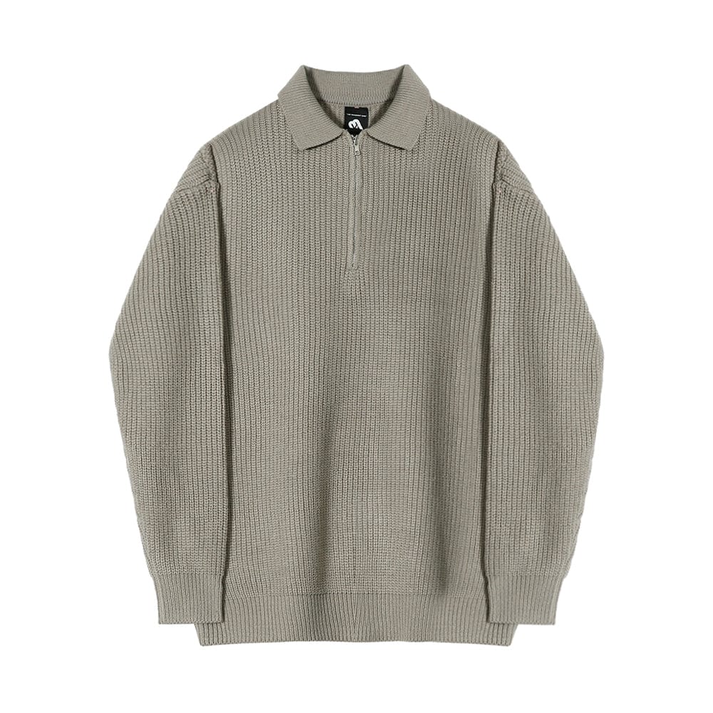 Maxct 6151 Knitted Half Zip-Up Collar Sweater