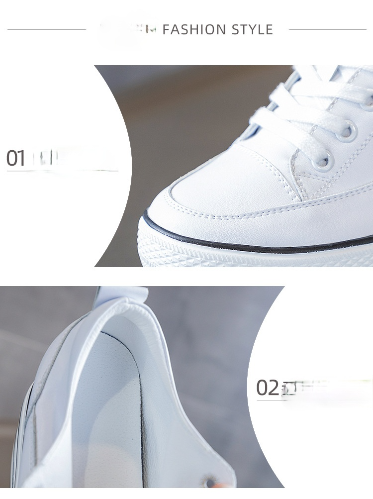 Genuine Leather Super High Thick Heel Platform Sneakers - true-deals-club
