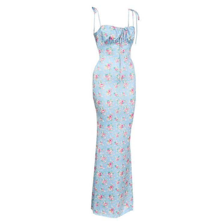 Raquel Pale Blue Floral Maxi Dress Maxct - Image 8
