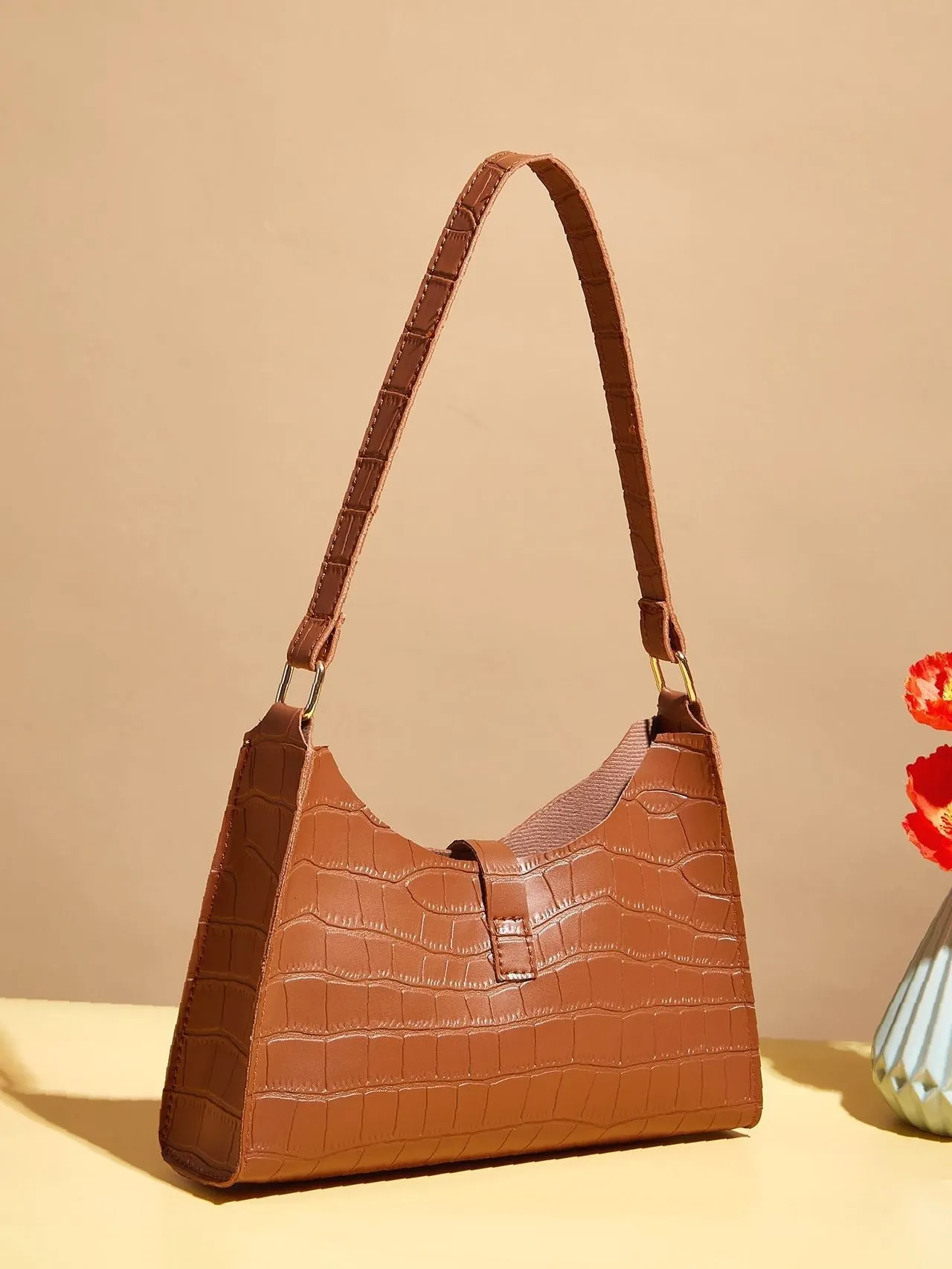 Bag For Love - Croc Embossed Square Bag  - Women Maxct Bags