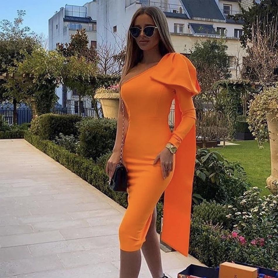 Maxct High-end Women's Rich And Golden Style Bandage Dress Three-dimensional Big Bow Shoulder Waisted Dinner Cocktail Dress