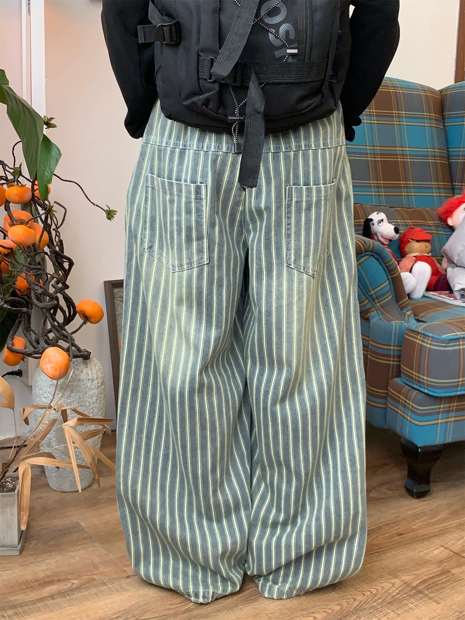 c2 Distressed Striped Jeans Maxct