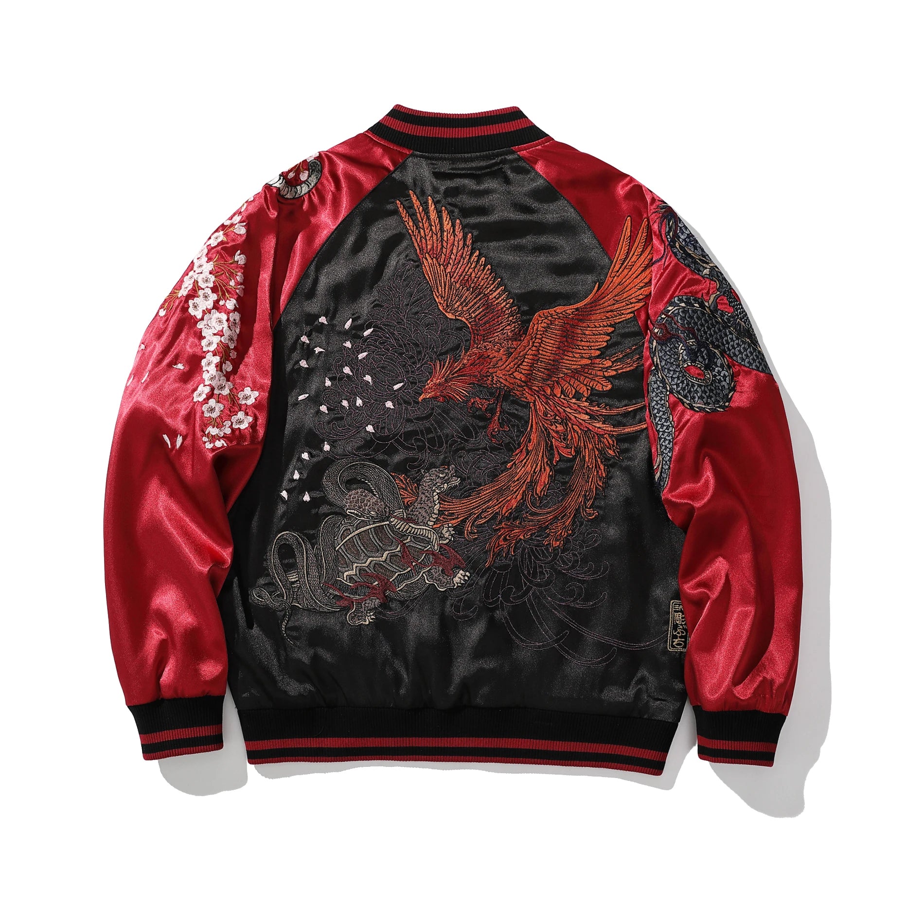 Maxct &Dragon Phoenix Embroidered Bomber Jacket