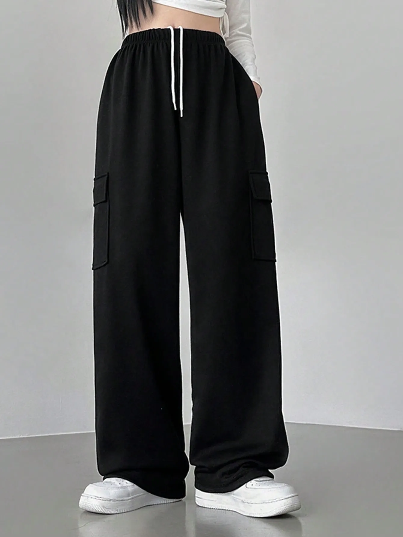 Maxct Women's Simple Solid Color Loose Casual Sports Pants