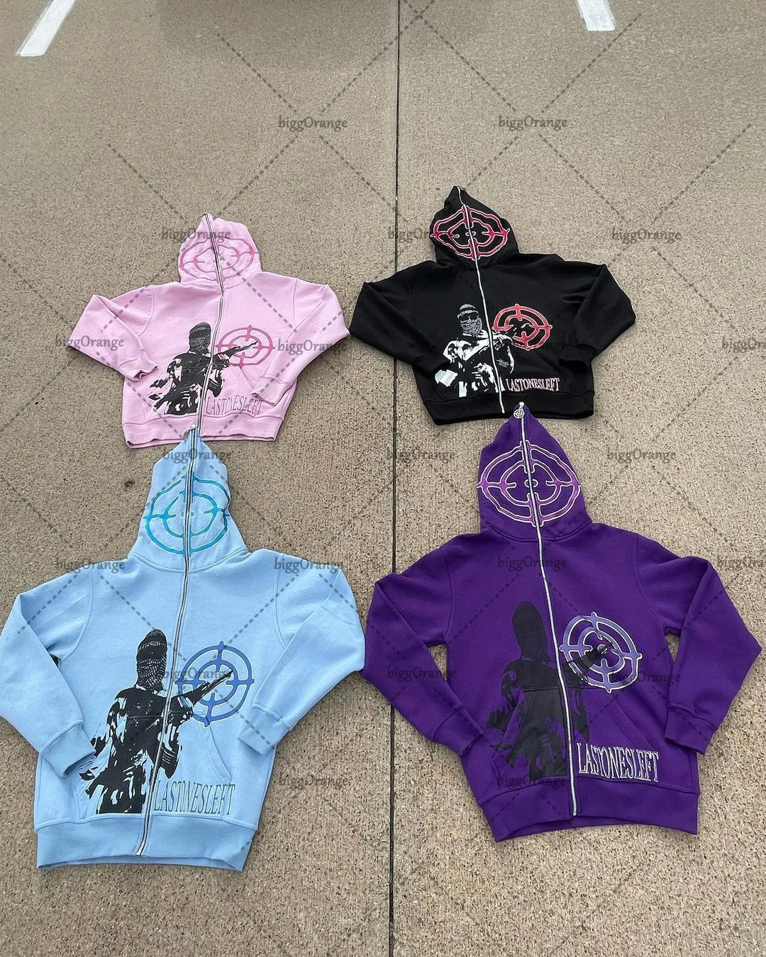Maxct 90s Streetwear American street fashion jacket target character print oversized sweatshirt women Y2K retro Harajuku casual zipper hoodie men