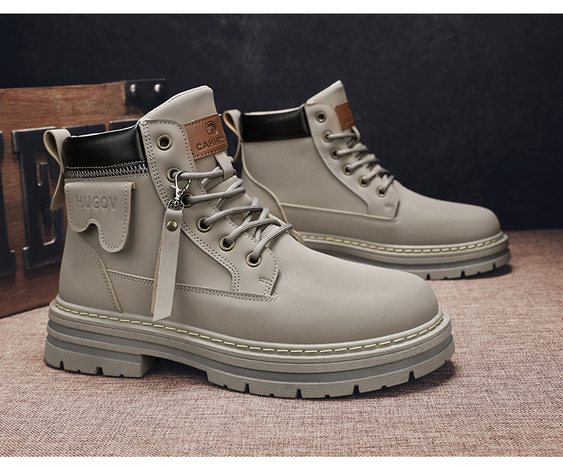 Platform Leather Men's Martin Boots - true deals club