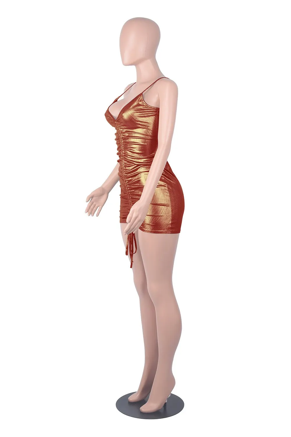 Parity Drawstring Bodycon Mini Dress Sexy Young Little Chap Spaghetti Strap Sweet High Waist Vestidos For Female Summer