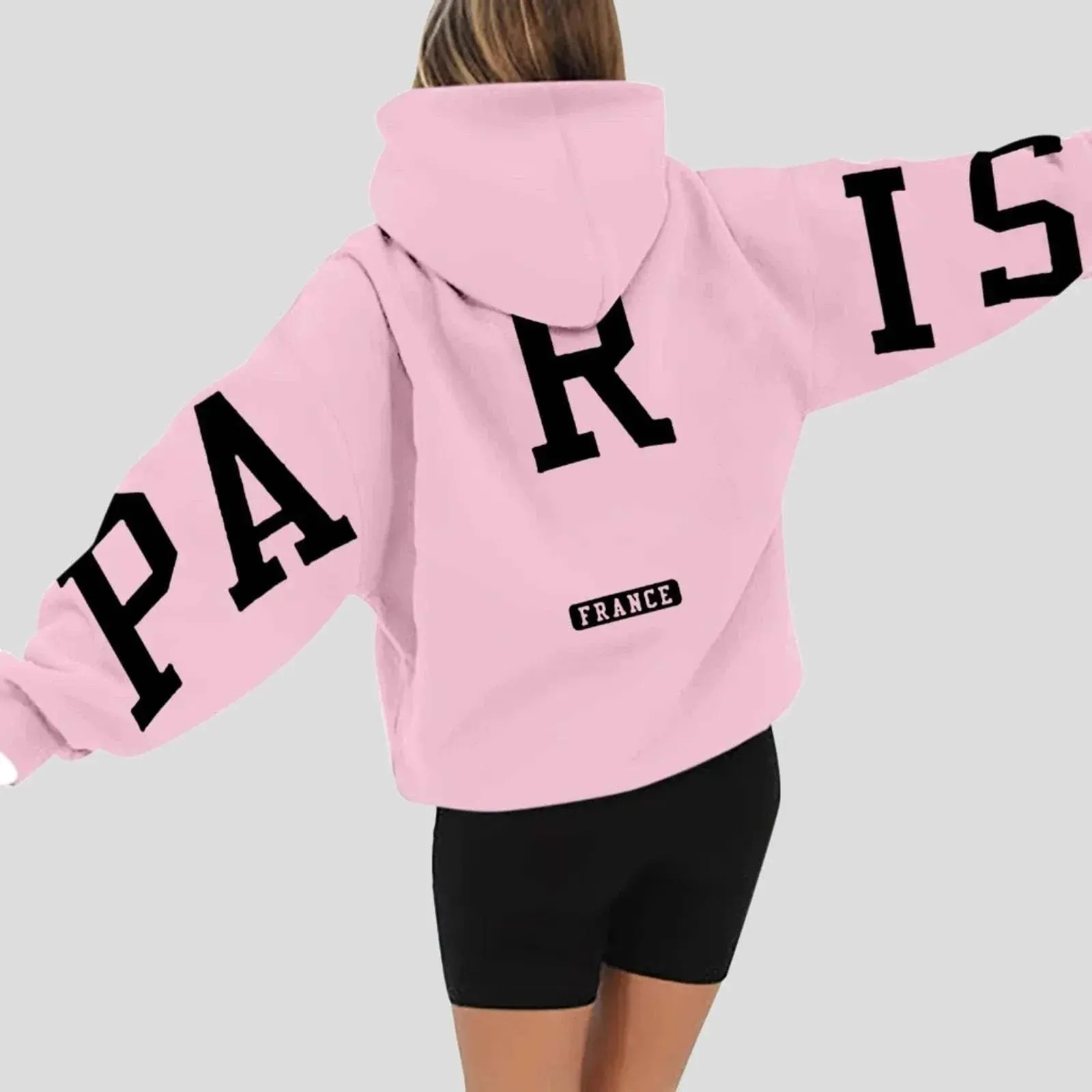 Printed Paris Hoodie for Women Maxct