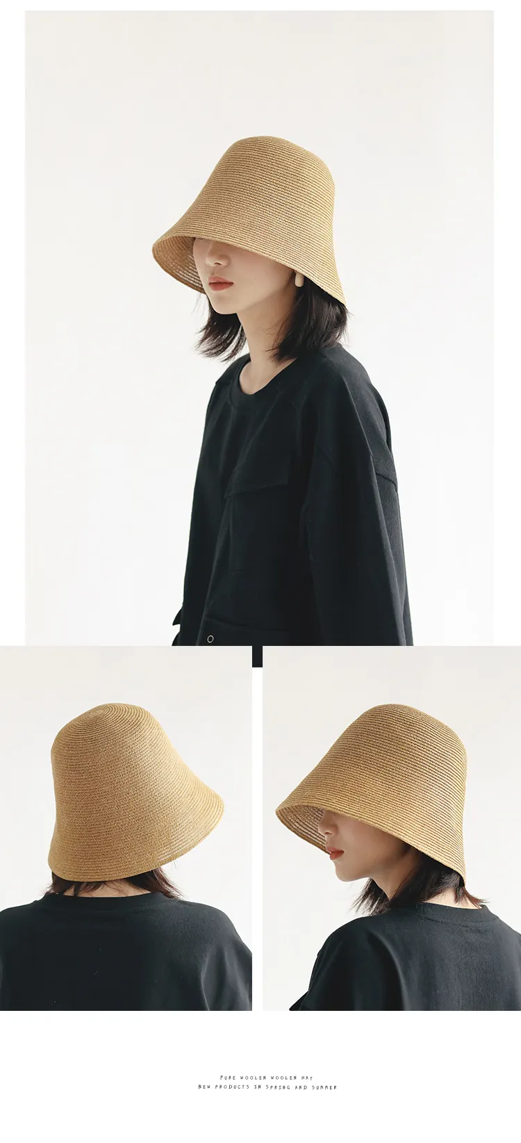 Spring and Summer Female Japanese Style Shopping Bucket Hat