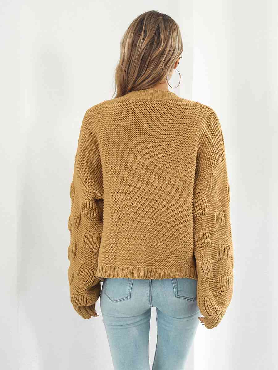 Maxct &Open Front Ribbed Trim Cardigan