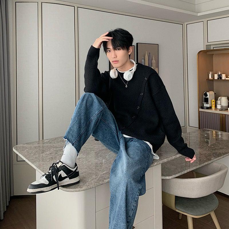 Maxct Black Half Cardigan Sweater