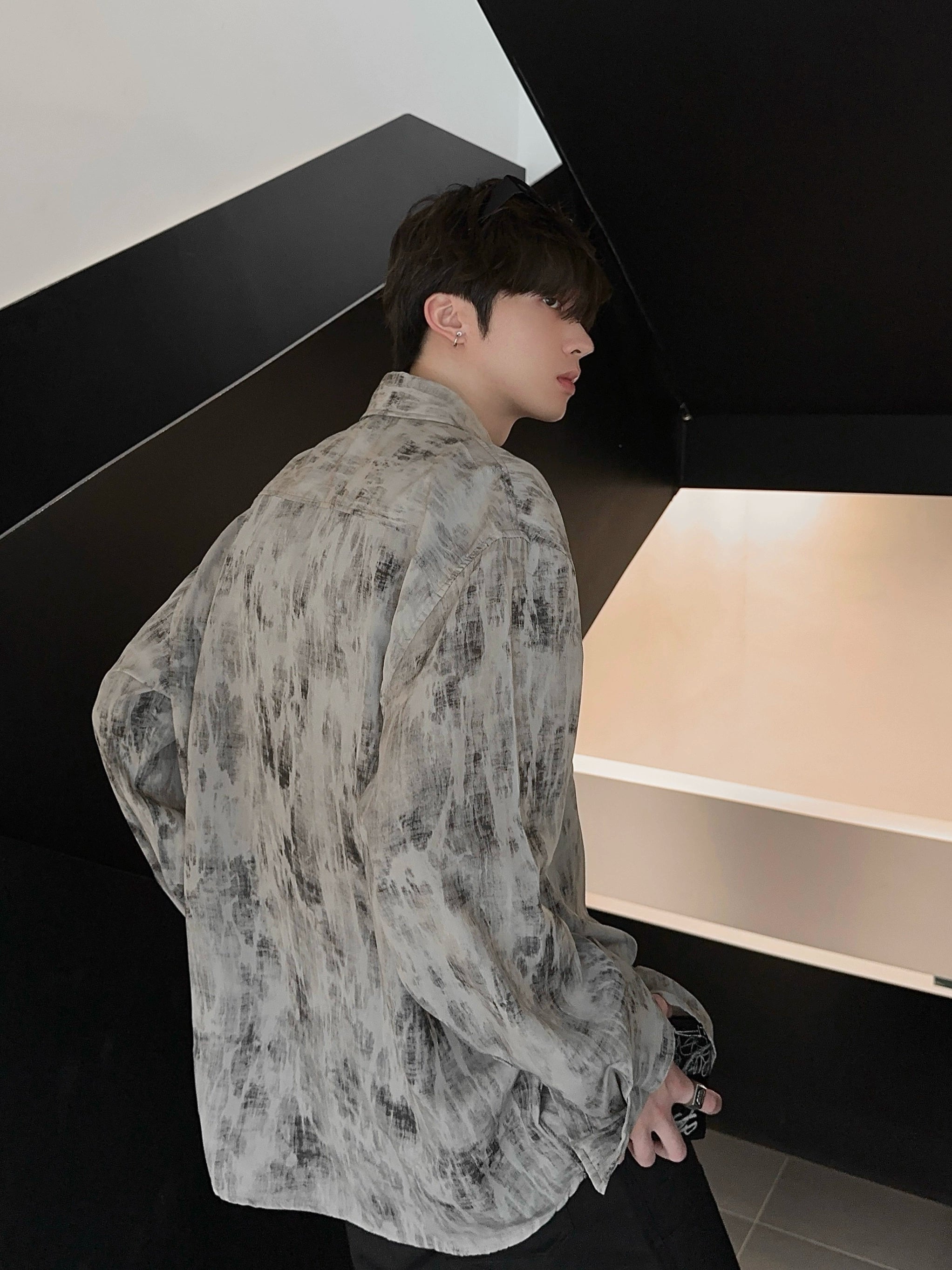 JM Smudged Loose Shirt Maxct