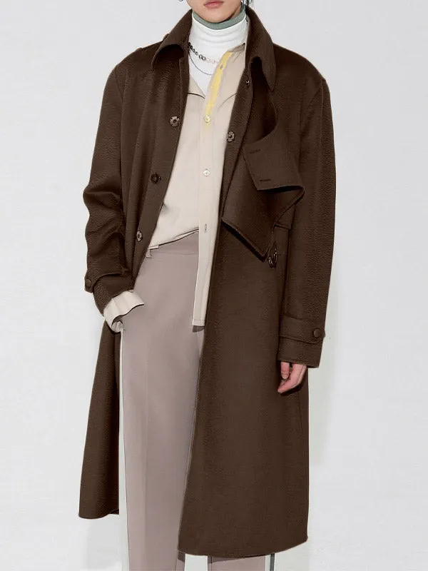 Maxct - Mens Lapel Warm Over Knee Wool Coat