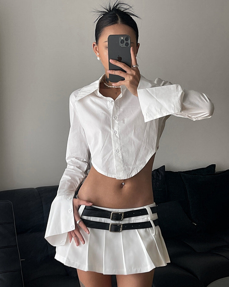 Y2K Double-Belt Extreme Micro Skirt Maxct