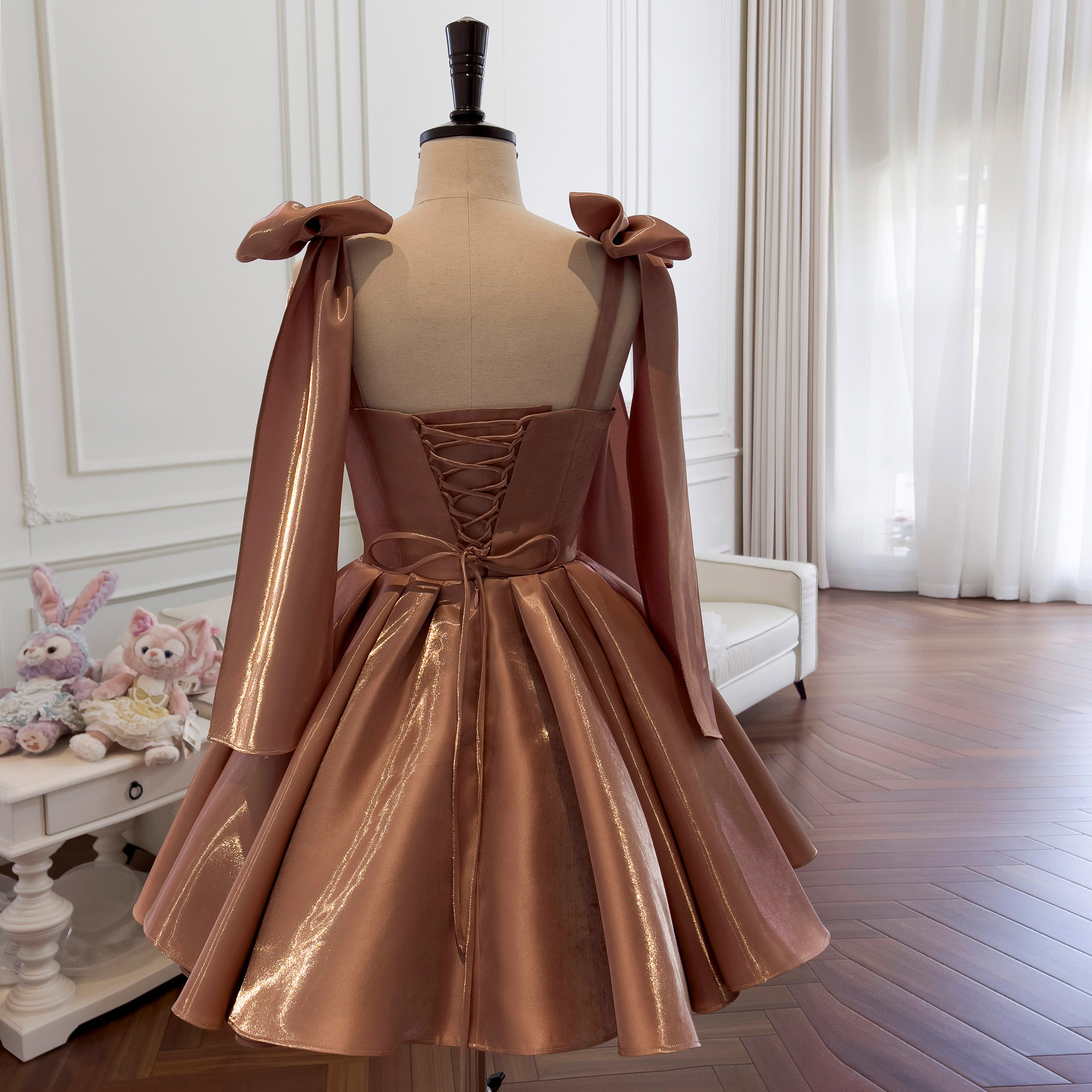 Maxct avant garde dress to impress French Retro Pettiskirt Bow Design Waist-Tight Birthday Short Banquet Dress Sling Dress