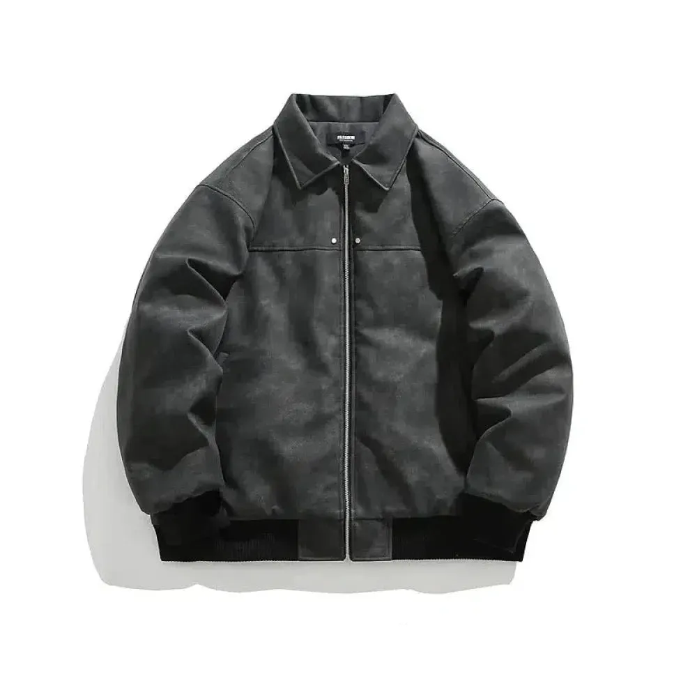 Maxct Retro Suede Lapel Cotton Jacket