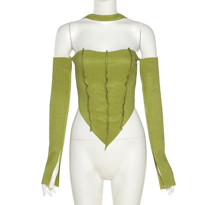 Maxct &Flare Sleeved Halter Top