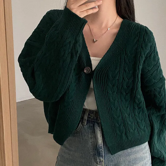 Maxct Cable Knit Oversized Button Cardigan
