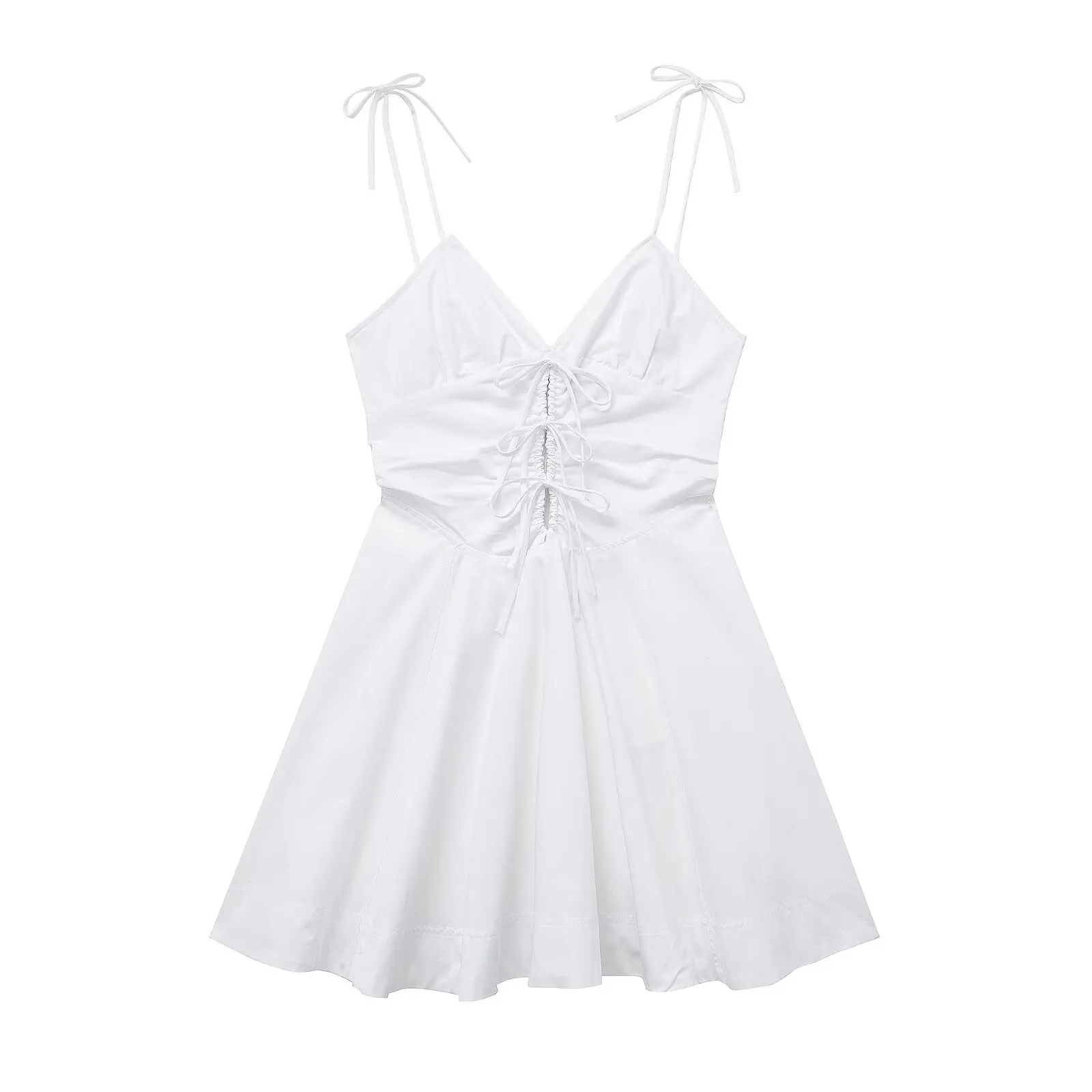Maxct Spring Style Bow Tie Trench Coat Fabric Short Dress 2802002