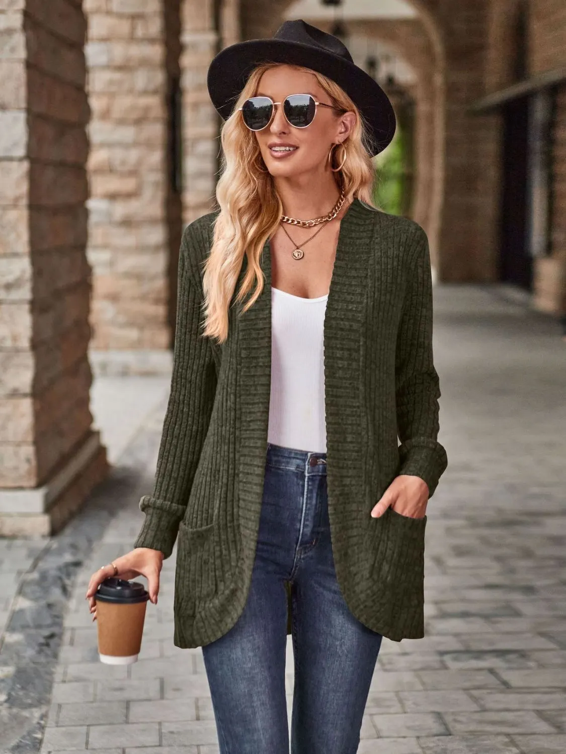Maxct &Open Front Cardigan with Pockets