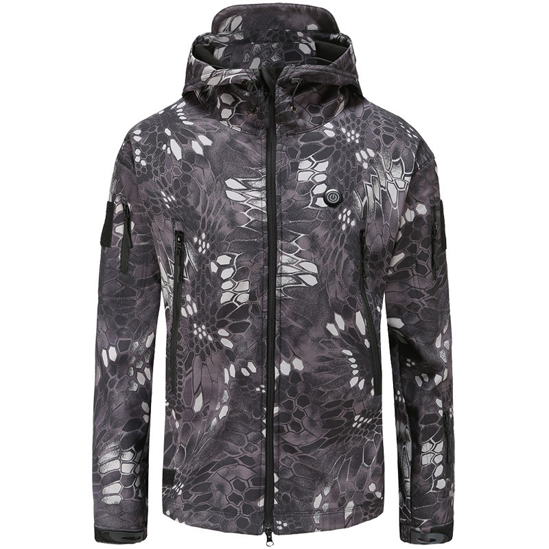 &Smart Heating Hooded Fleece-Lined Coat