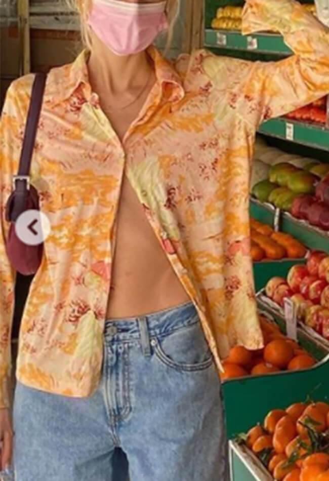 Maxct Printed Long Sleeve Blouse
