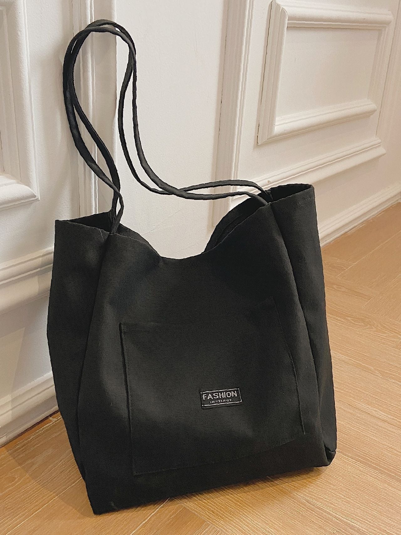 Maxct - Letter Patch Shoulder Tote Bag  - Women Tote Bags