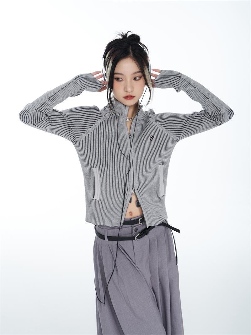 Maxct Vintage Striped Zip Up Cardigan