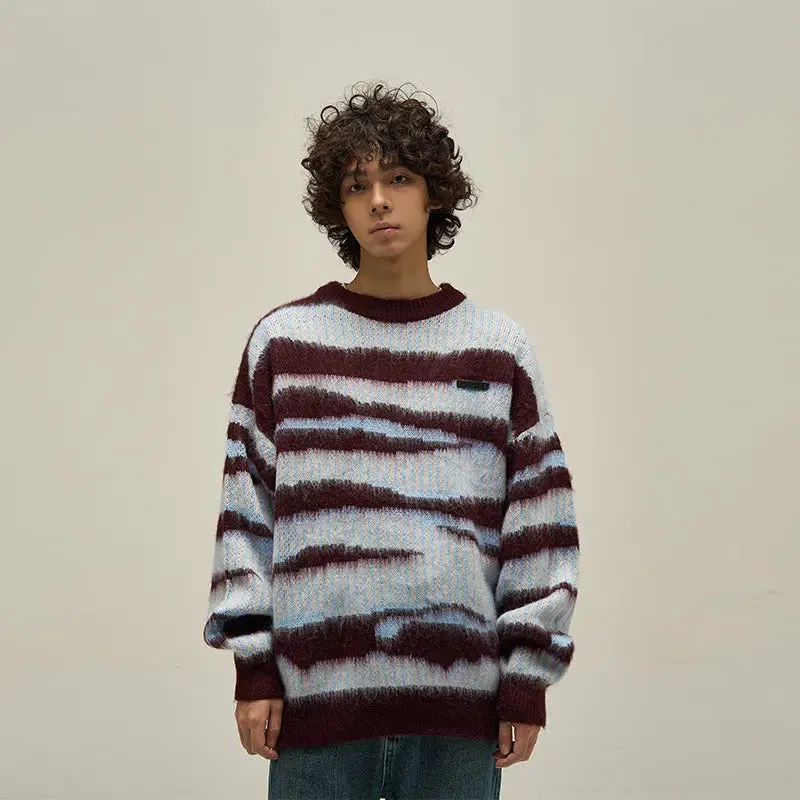 Maxct Retro Mohair Striped Sweaters