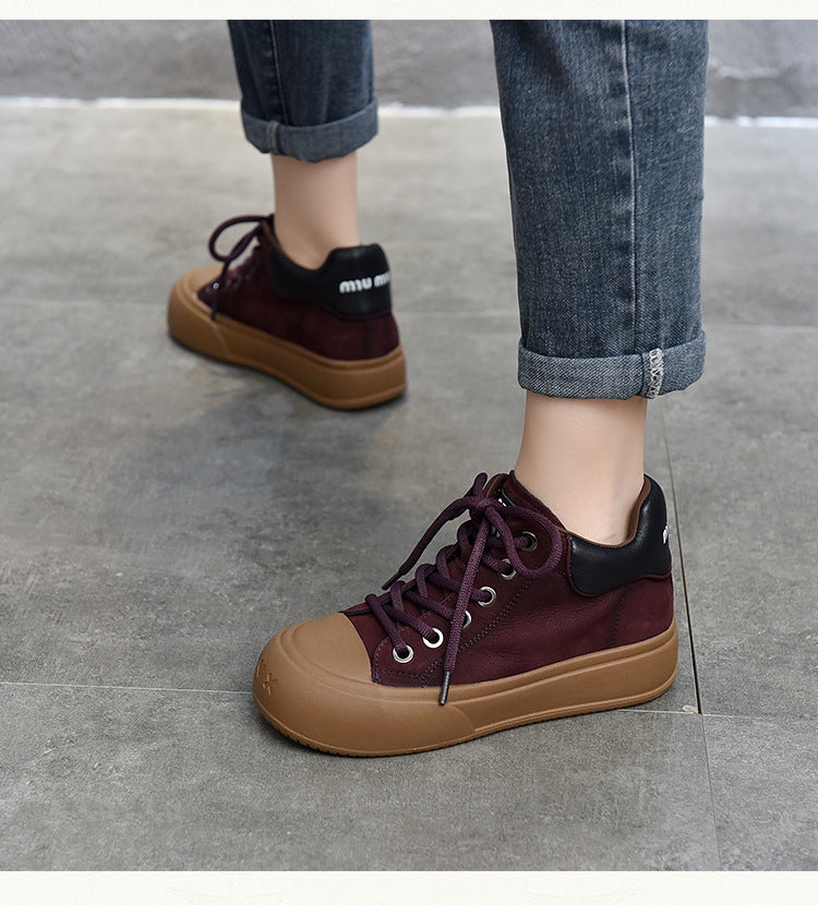 Vintage Leather Lace-Up Short Boots Maxct