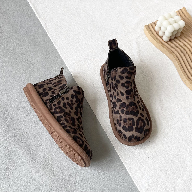 Maxct Women Autumn Retro Suede Zipper Short Boots