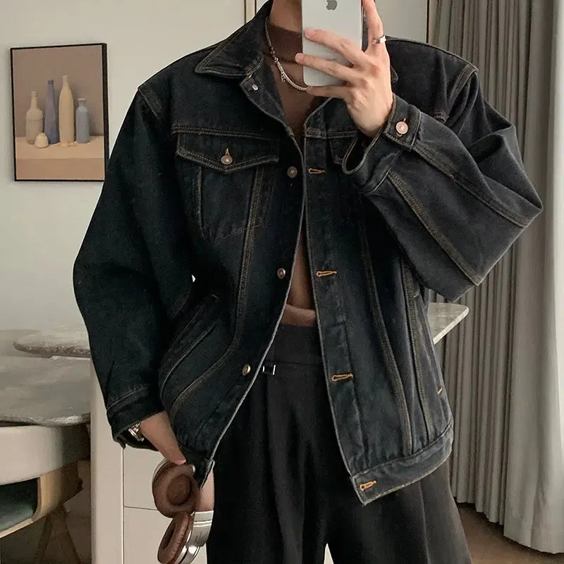 Maxct Dark Blue Fleece Denim Jacket
