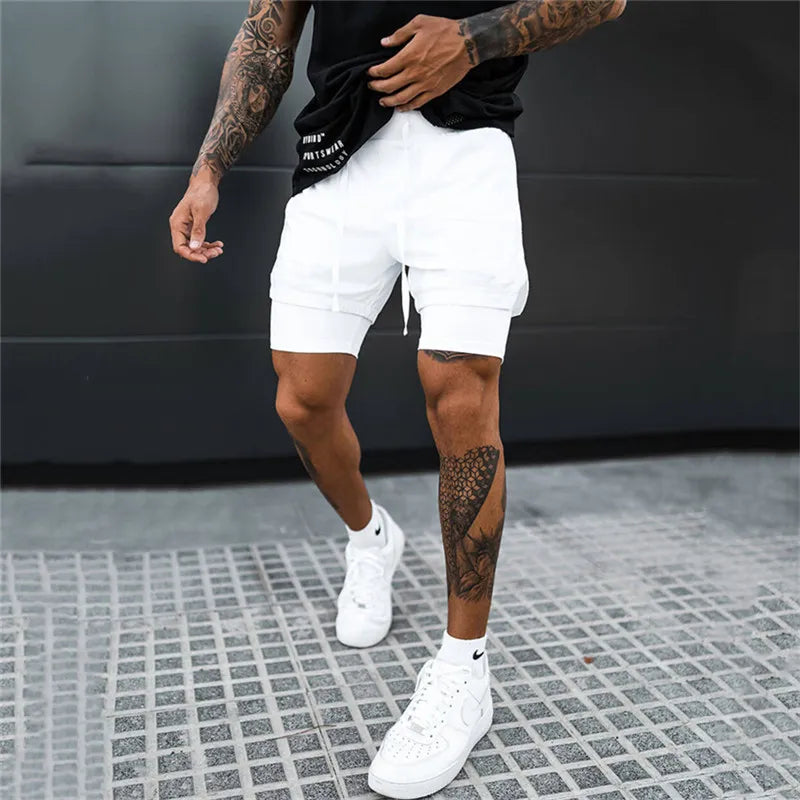 2-in-1 Running and Gym Quick Dry Shorts for Men Maxct