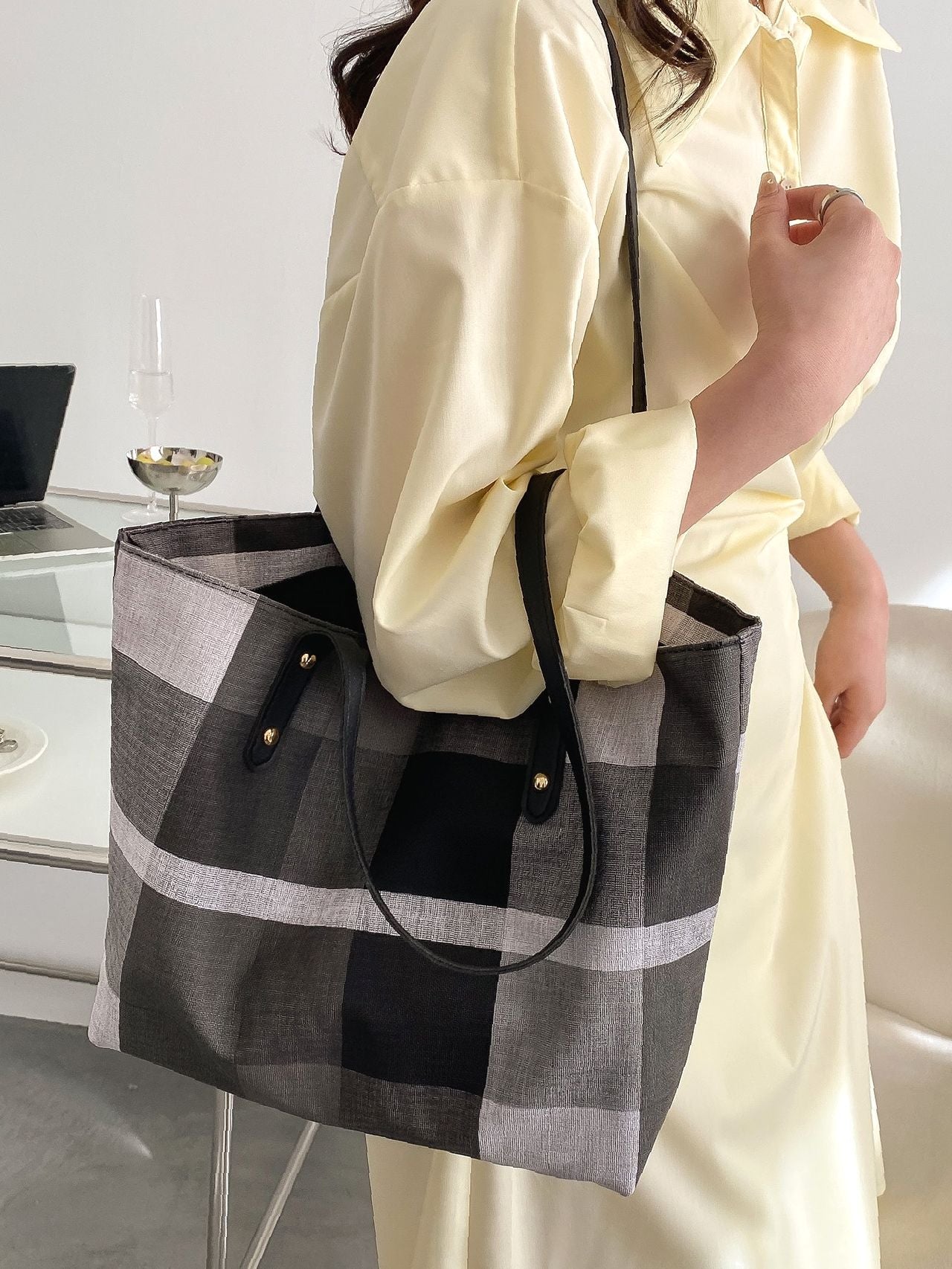 Maxct - Colorblock Large Capacity Tote Bag  - Women Tote Bags
