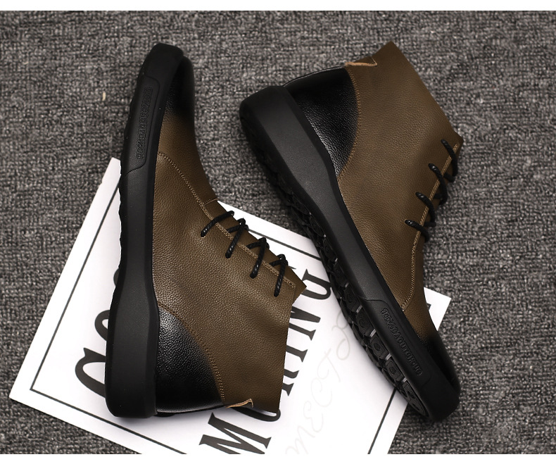 Genuine Leather Retro Motorcycle Men's Chelsea Ankle Boots - true deals club